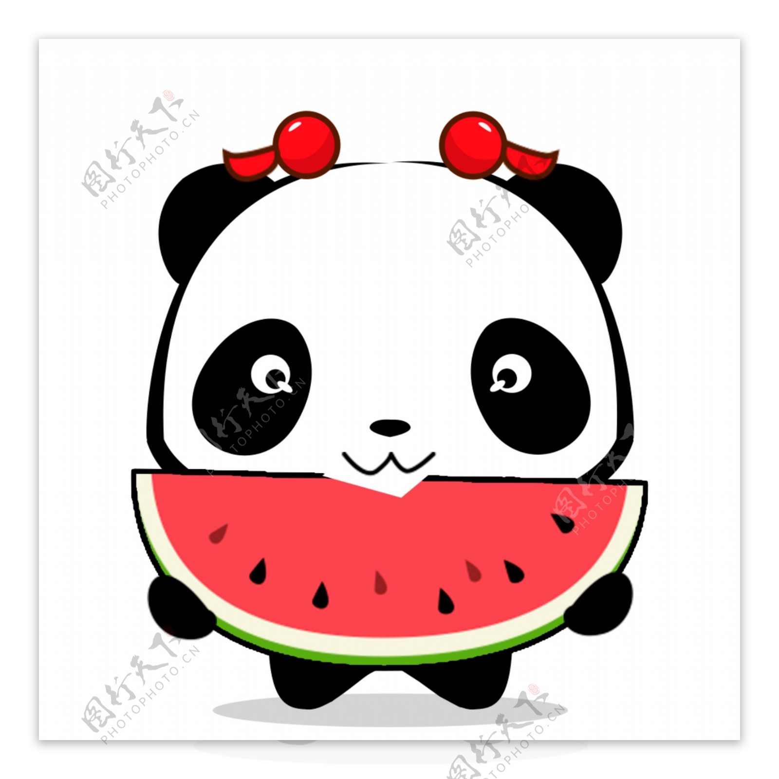 熊猫吃西瓜表情包动图设计