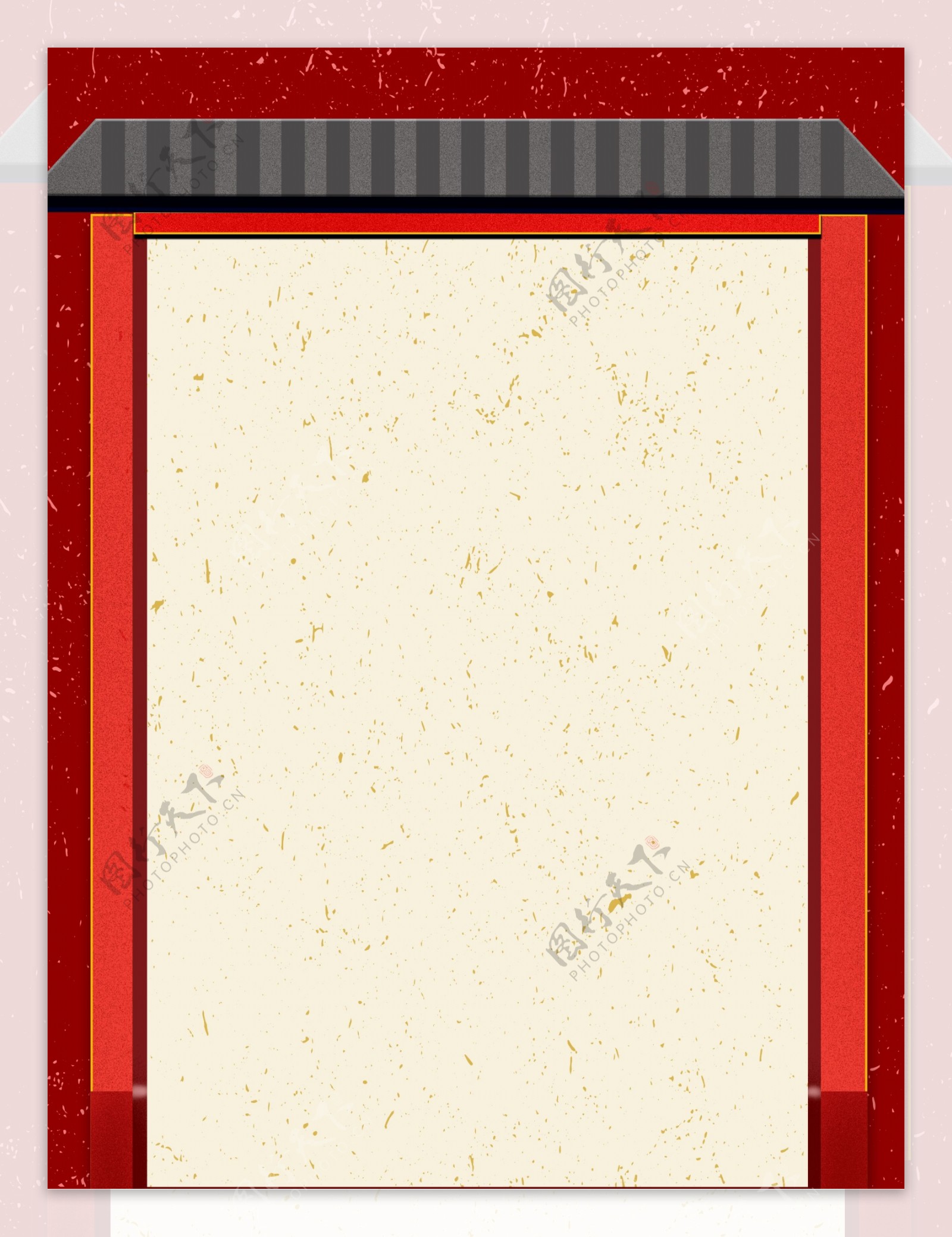 简约红色门框新年背景设计