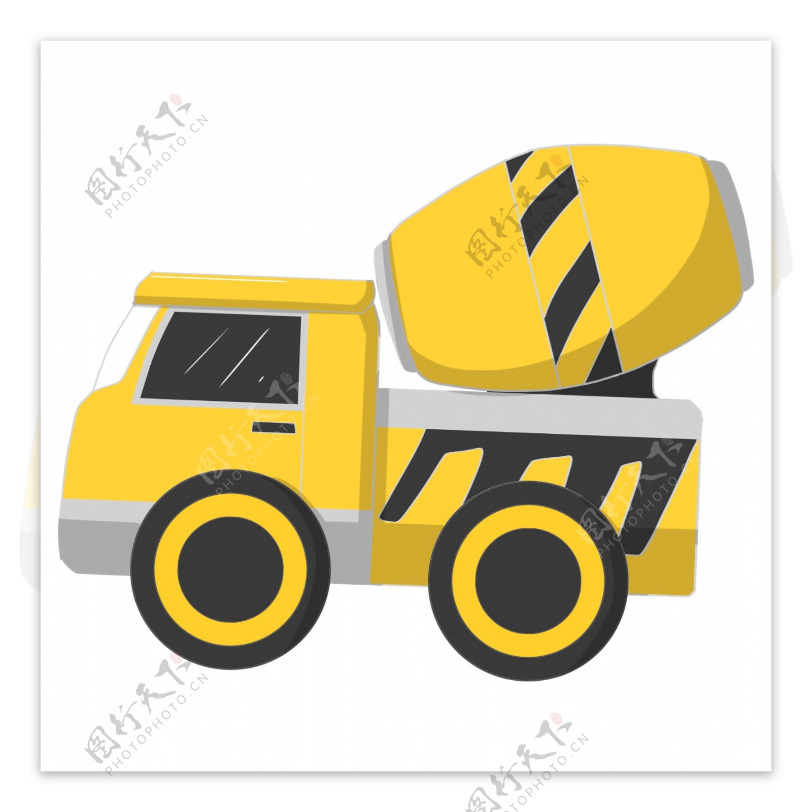 黄色的工程车插画
