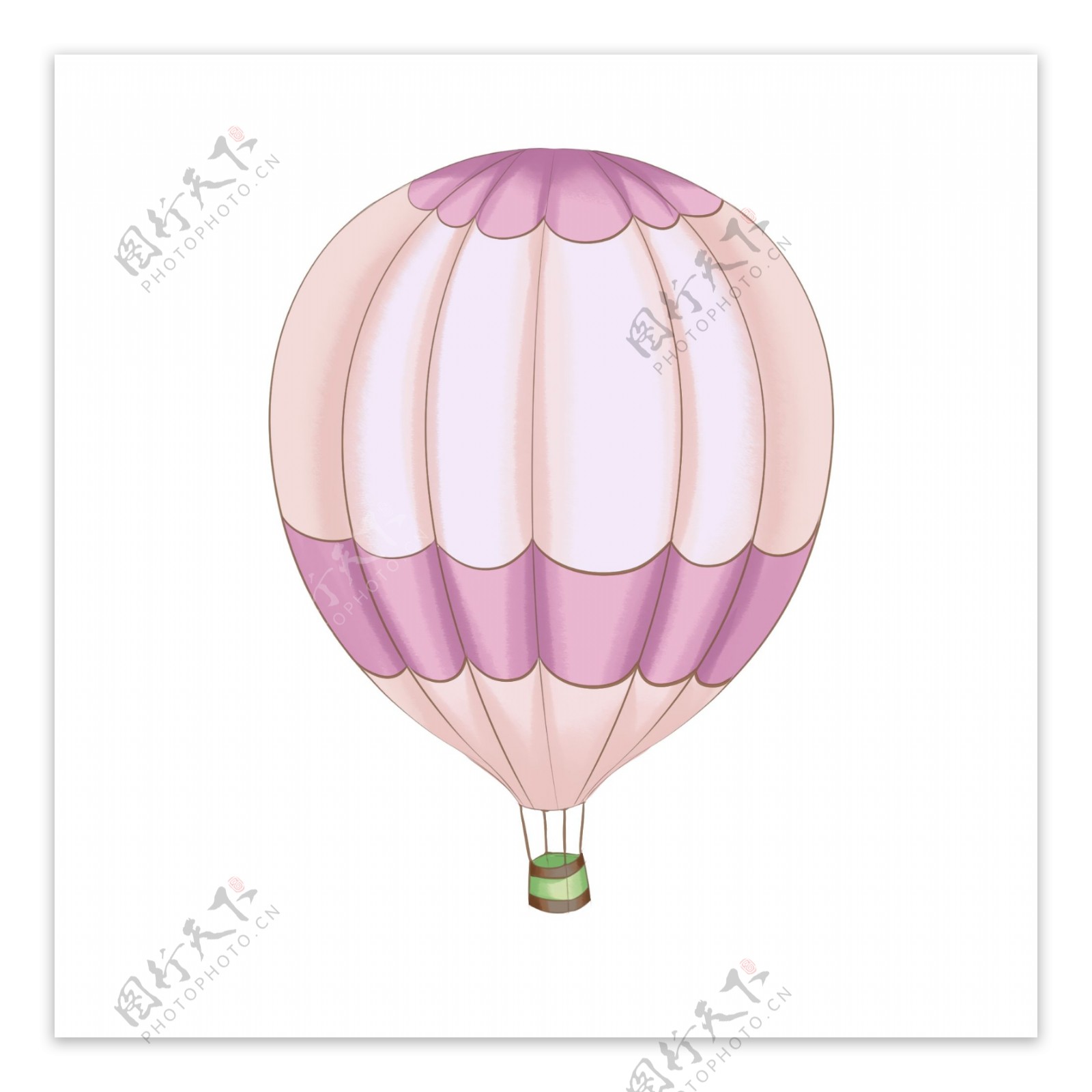 紫色的热气球手绘插画