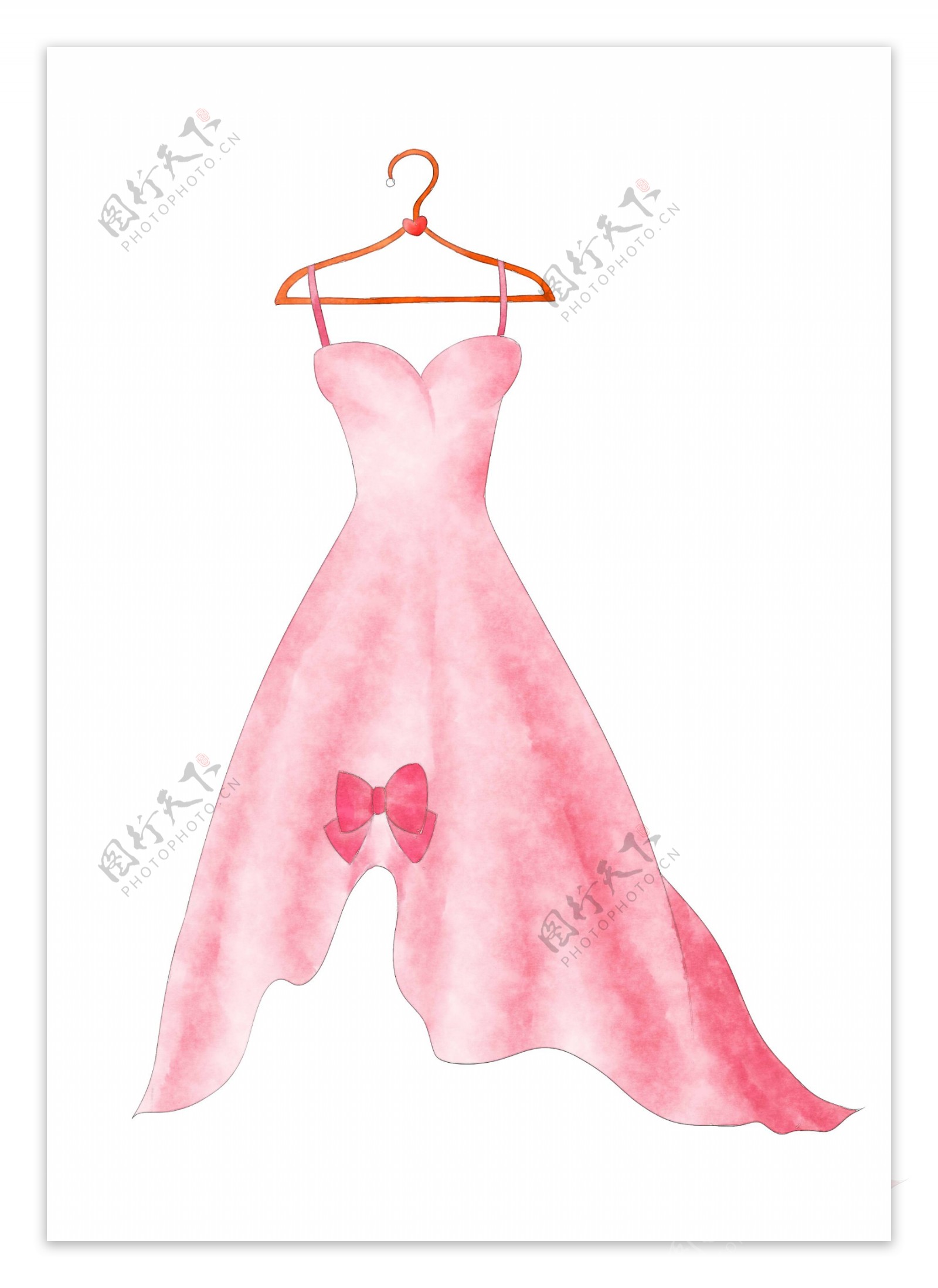 粉色的裙子手绘插画
