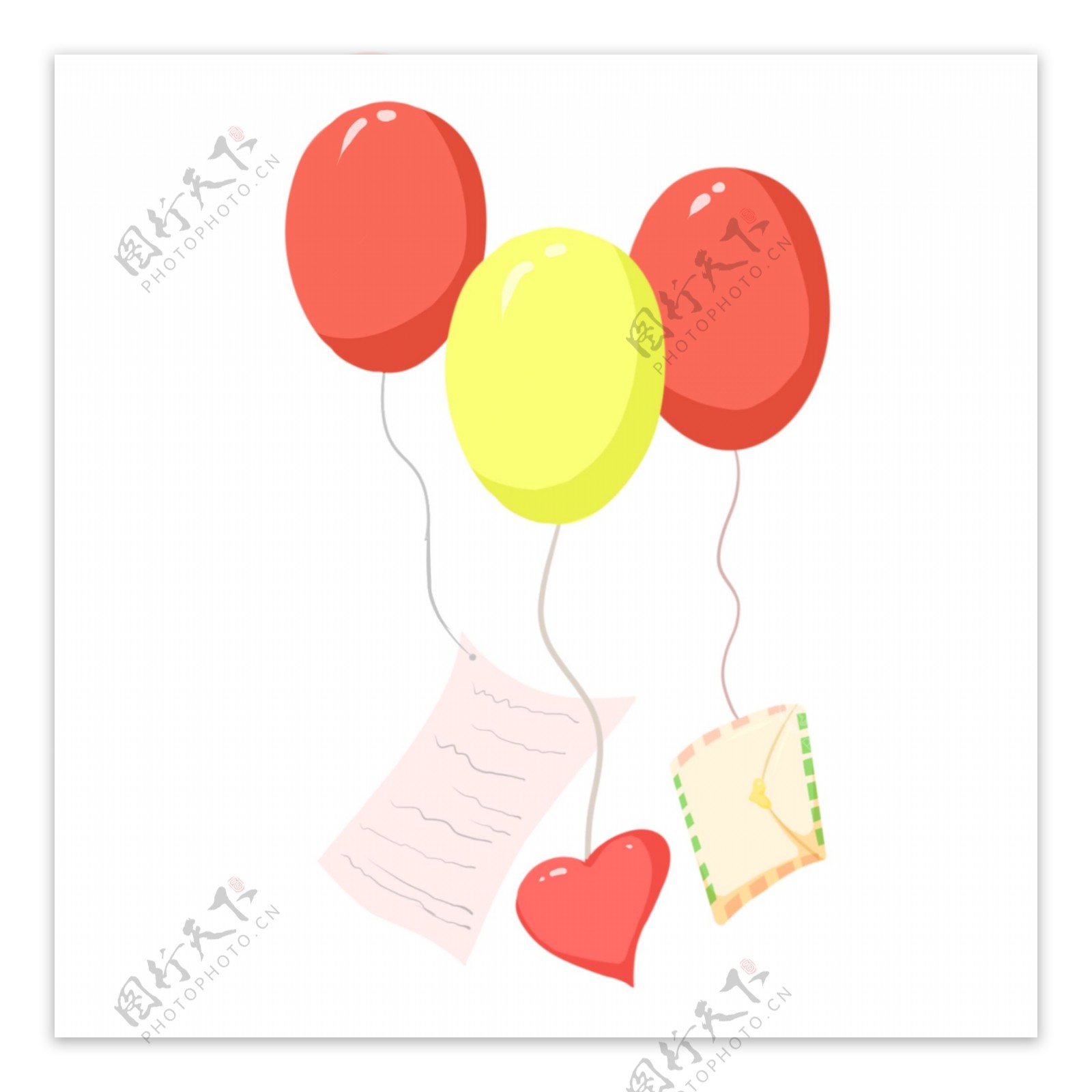情人节装饰气球插画