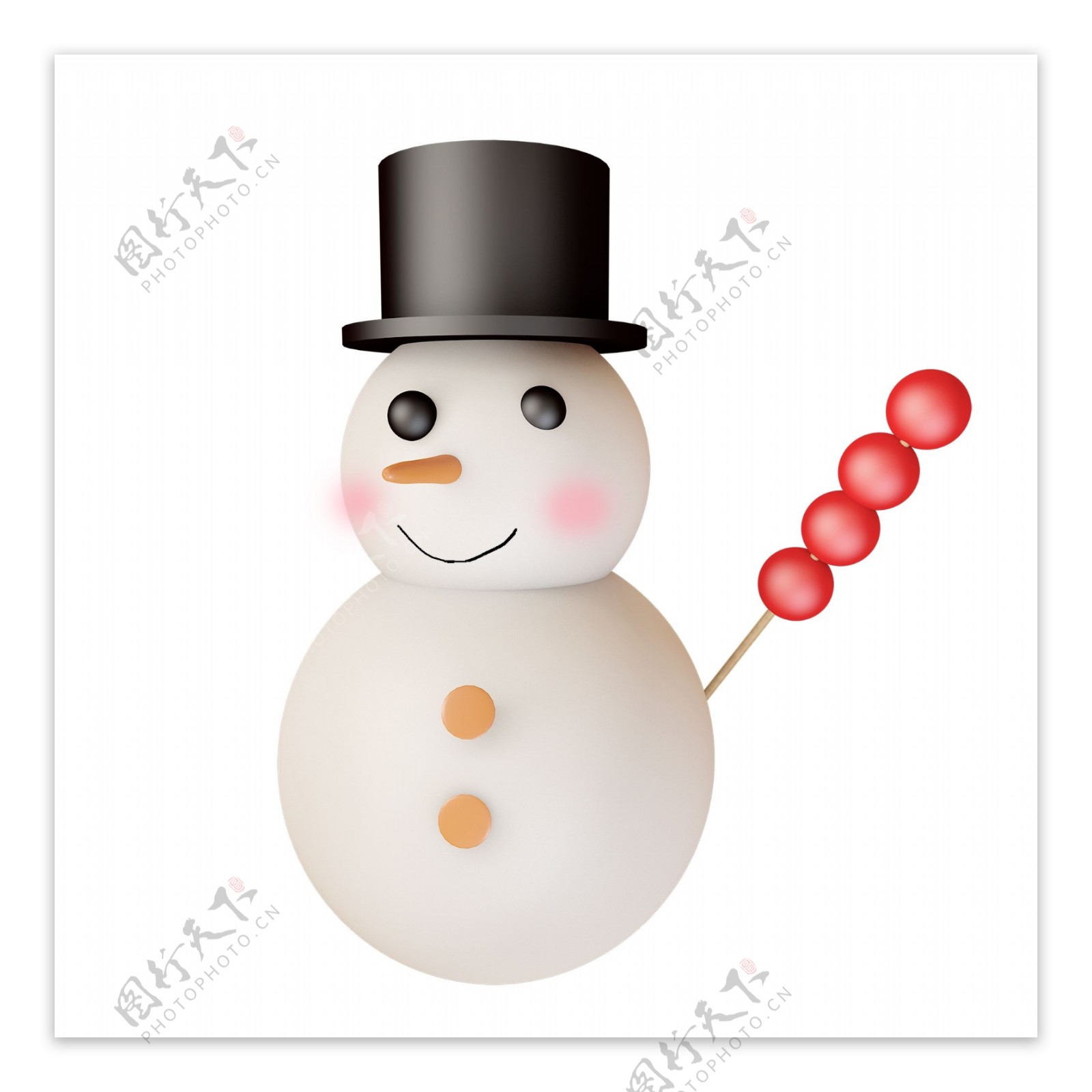 冬季糖葫芦雪人装饰元素可商用