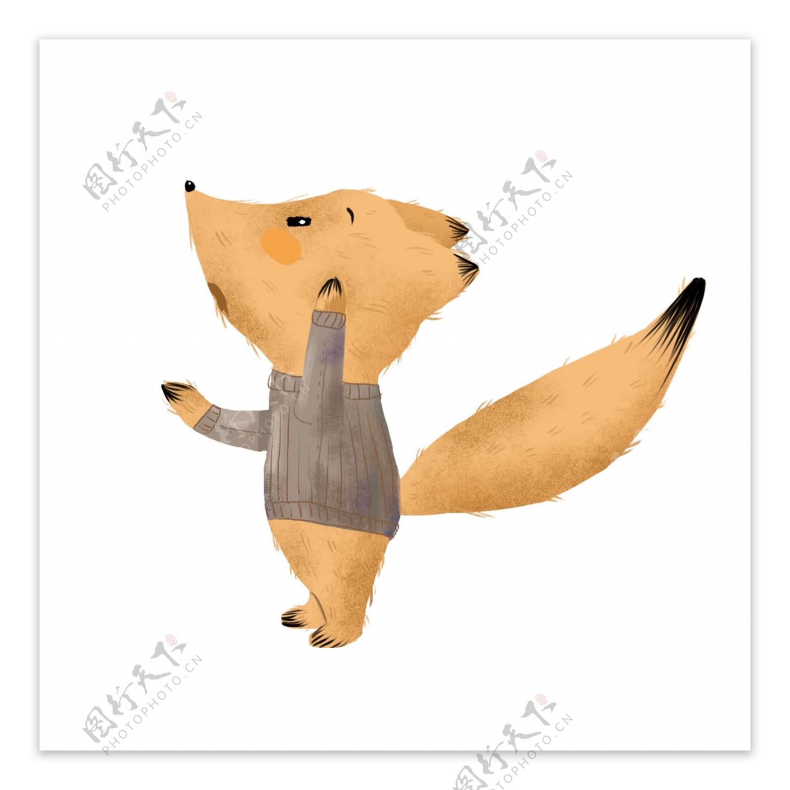 彩绘狐狸元素设计