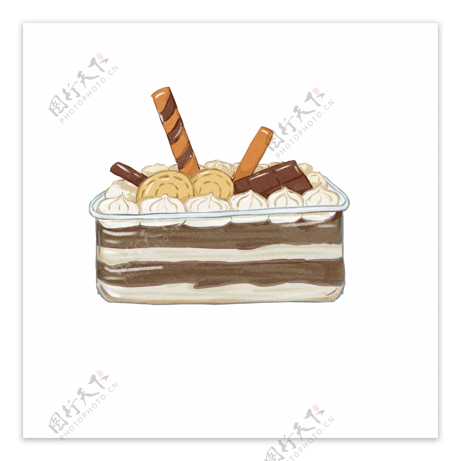 情人节巧克力奶油盒子美食甜蜜手绘卡通可爱
