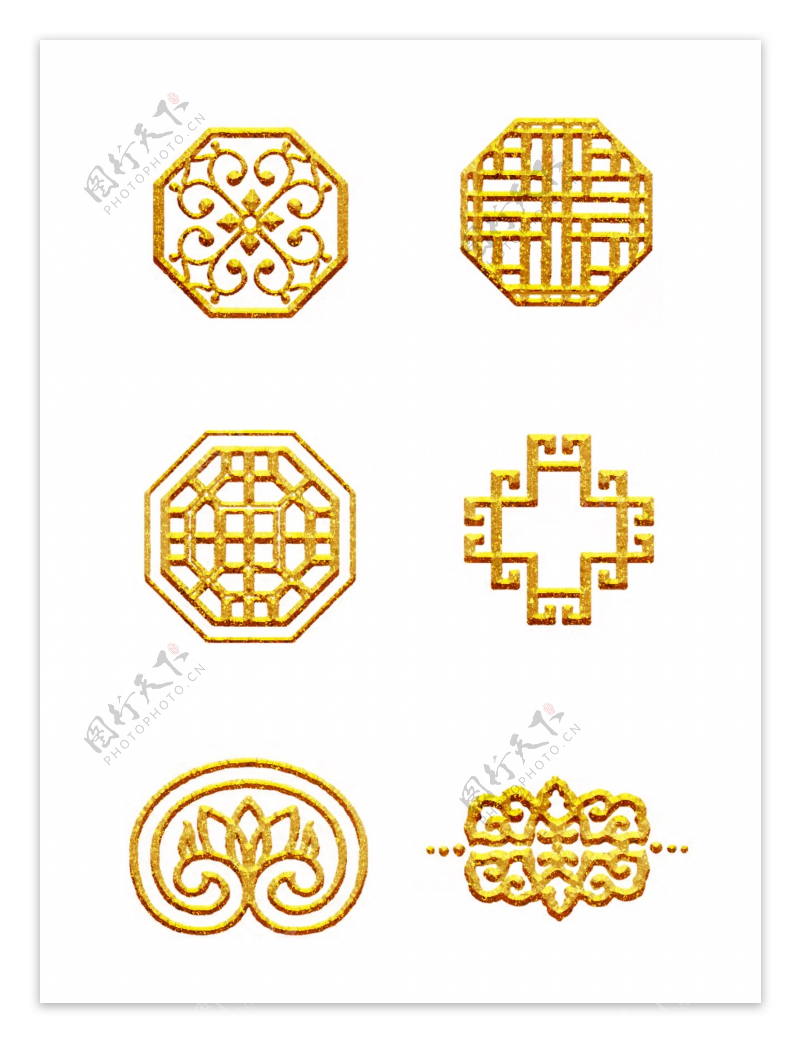 中国风中式古典花纹底纹金色纹理可商用元素