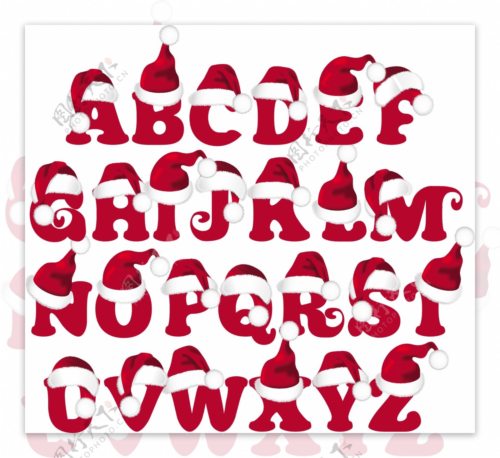 创意圣诞节字母矢量素材
