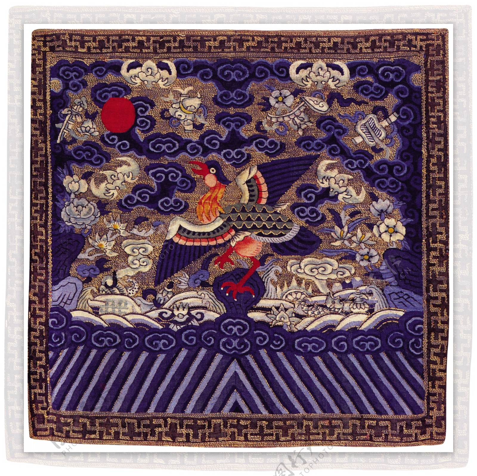 中式古典飞鸟布纹贴图