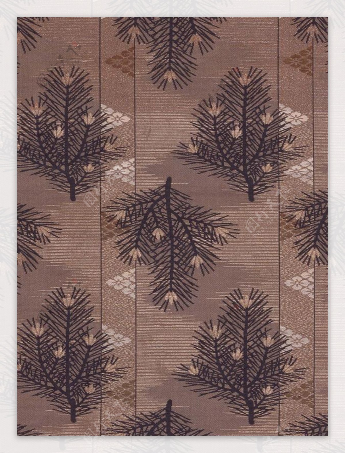 棕黄松树图案布纹背景设计素材jpg图片