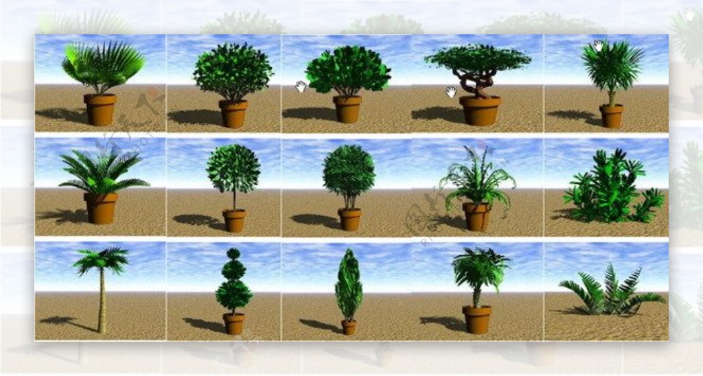 园林景观3dsmax模型微型树