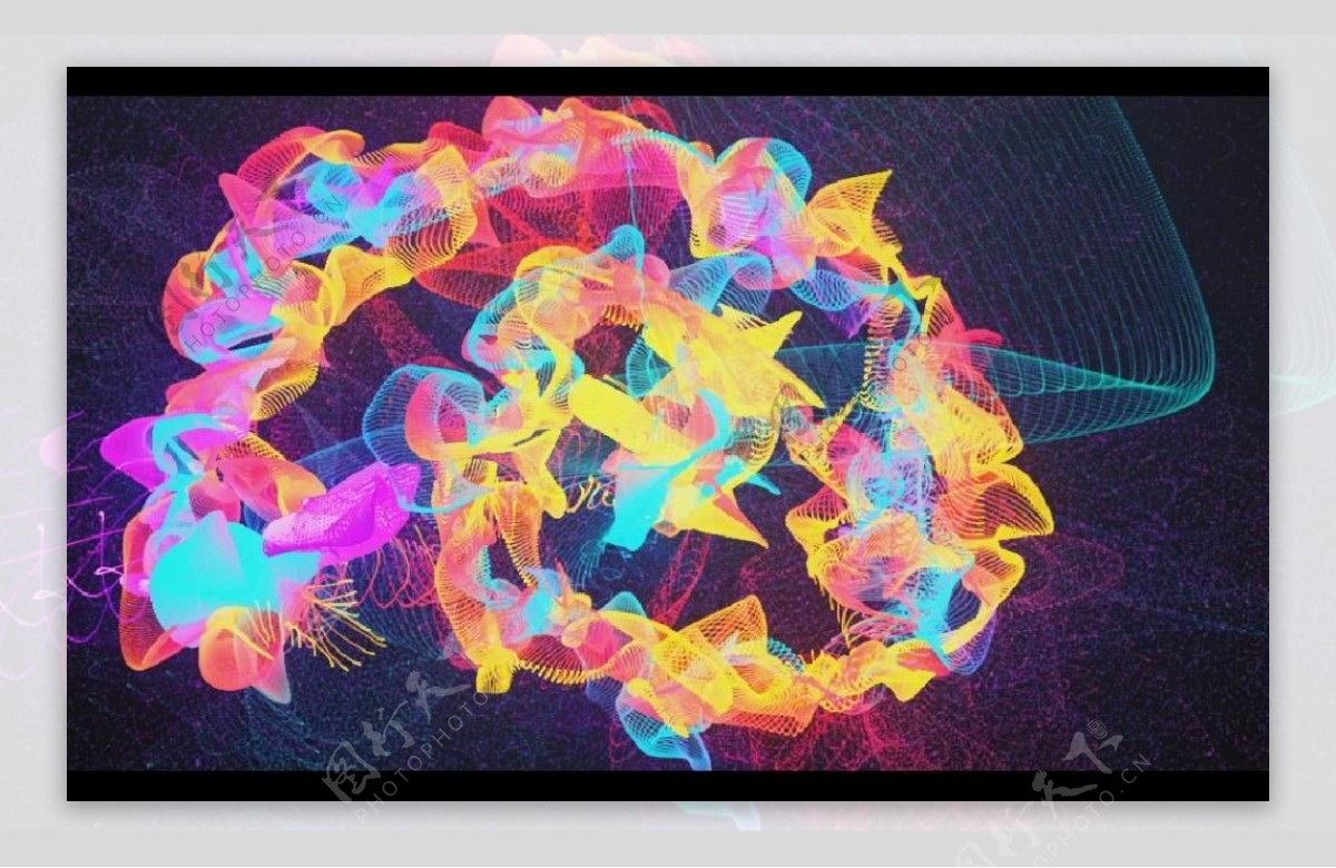 五彩斑斓粒子特效背景视频素材