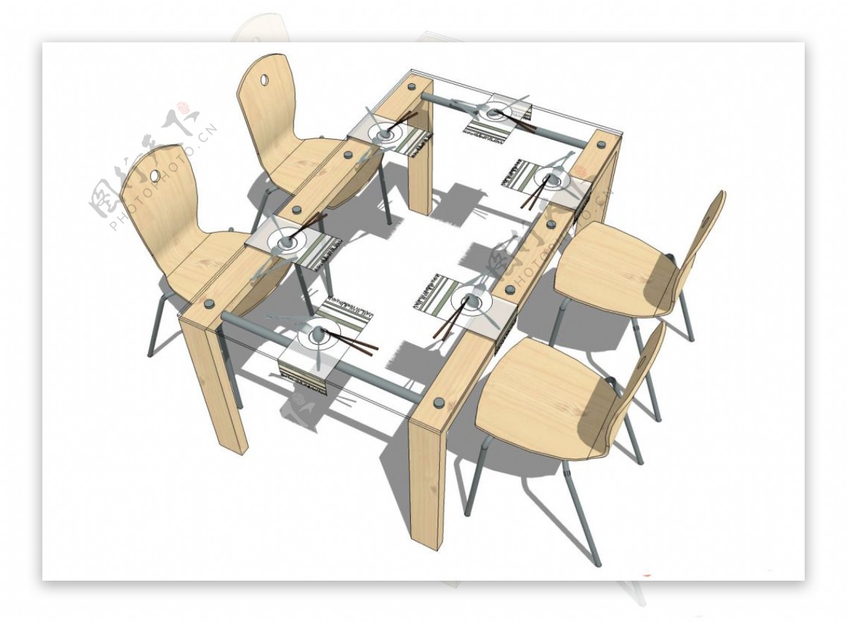 创意桌椅模型效果图