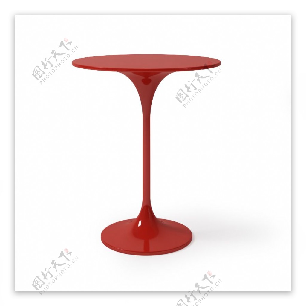 红色圆形小餐桌模型