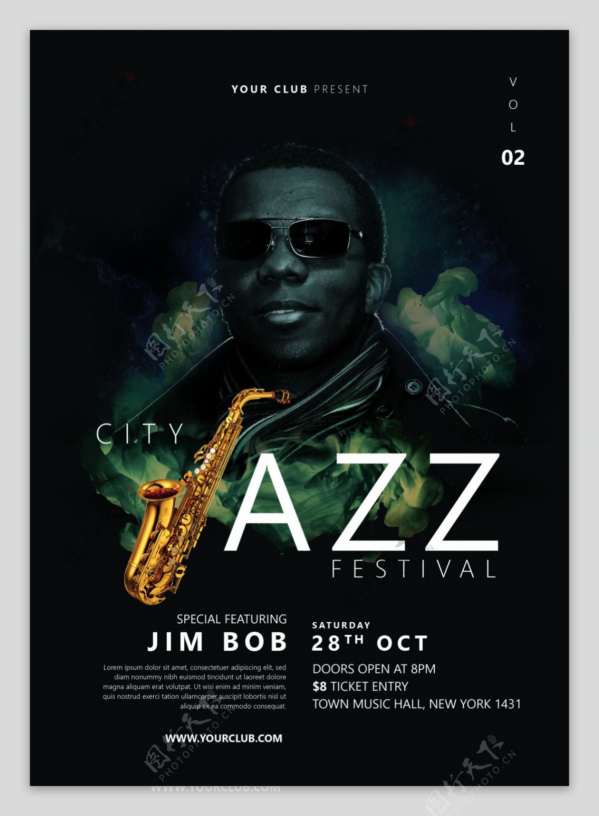 黑色爵士jazz欧美音乐电影海报设计