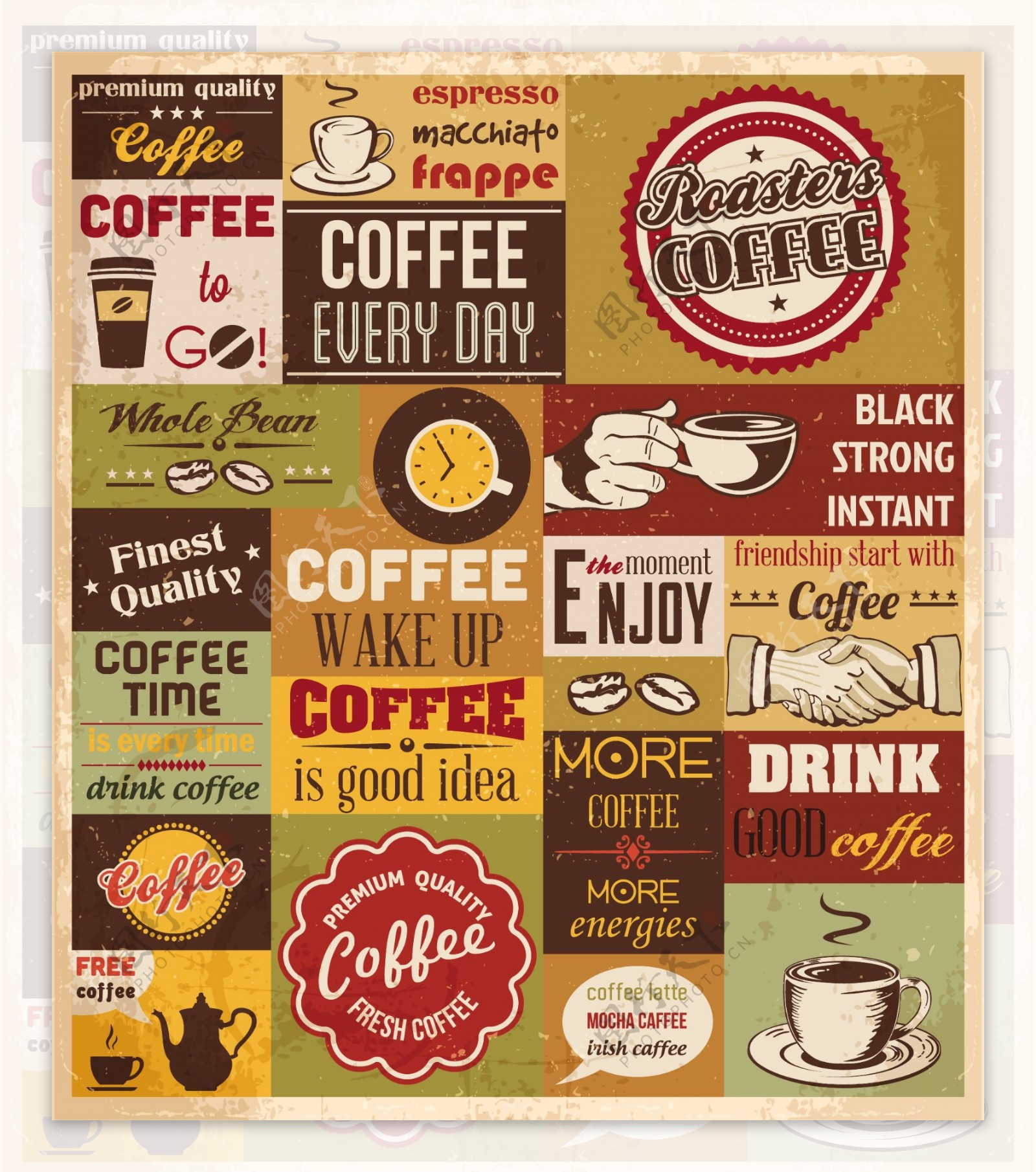 咖啡标签标志设计矢量素材