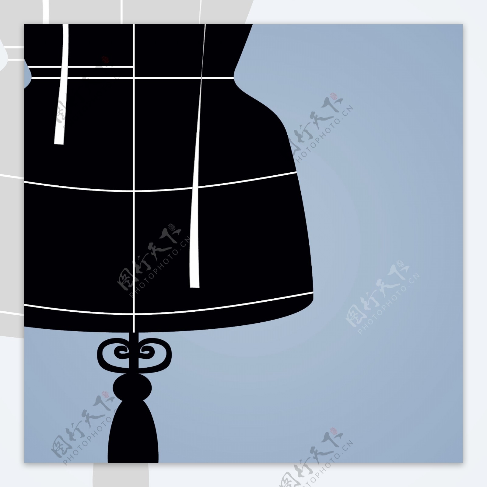 黑色风礼服裙缝纫相关素材矢量素材