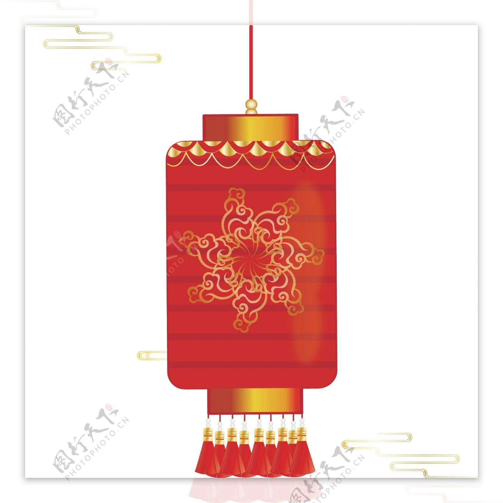 手绘中国风简约喜庆节日红灯笼装饰元素