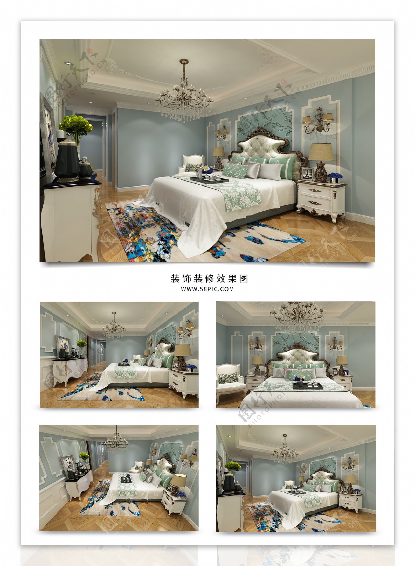 新古典欧式卧室空间效果图