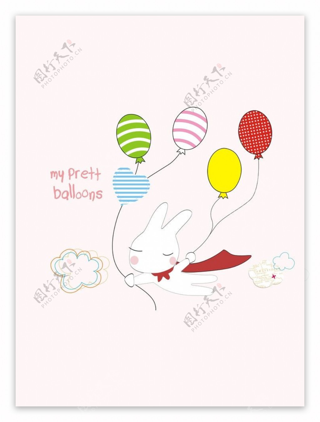 卡通气球兔子