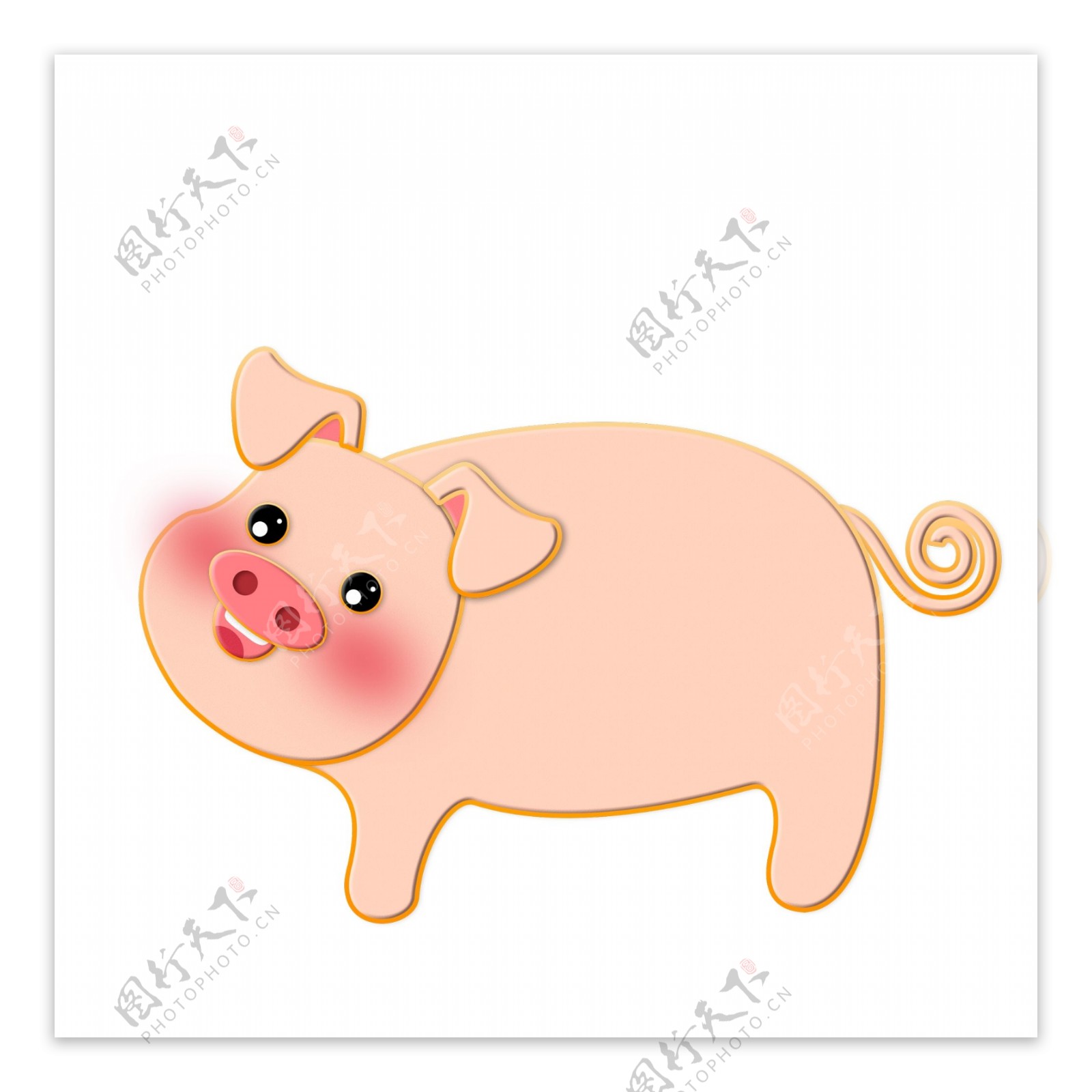 粉色2019猪年小猪元素设计