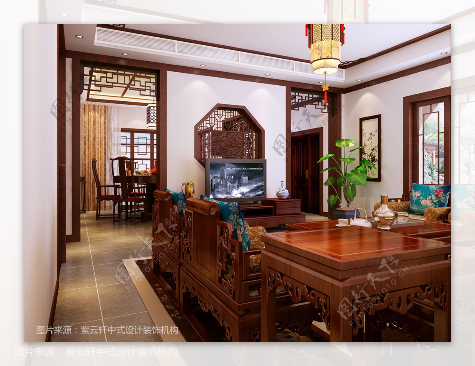 客厅装修效果图紫云轩中式
