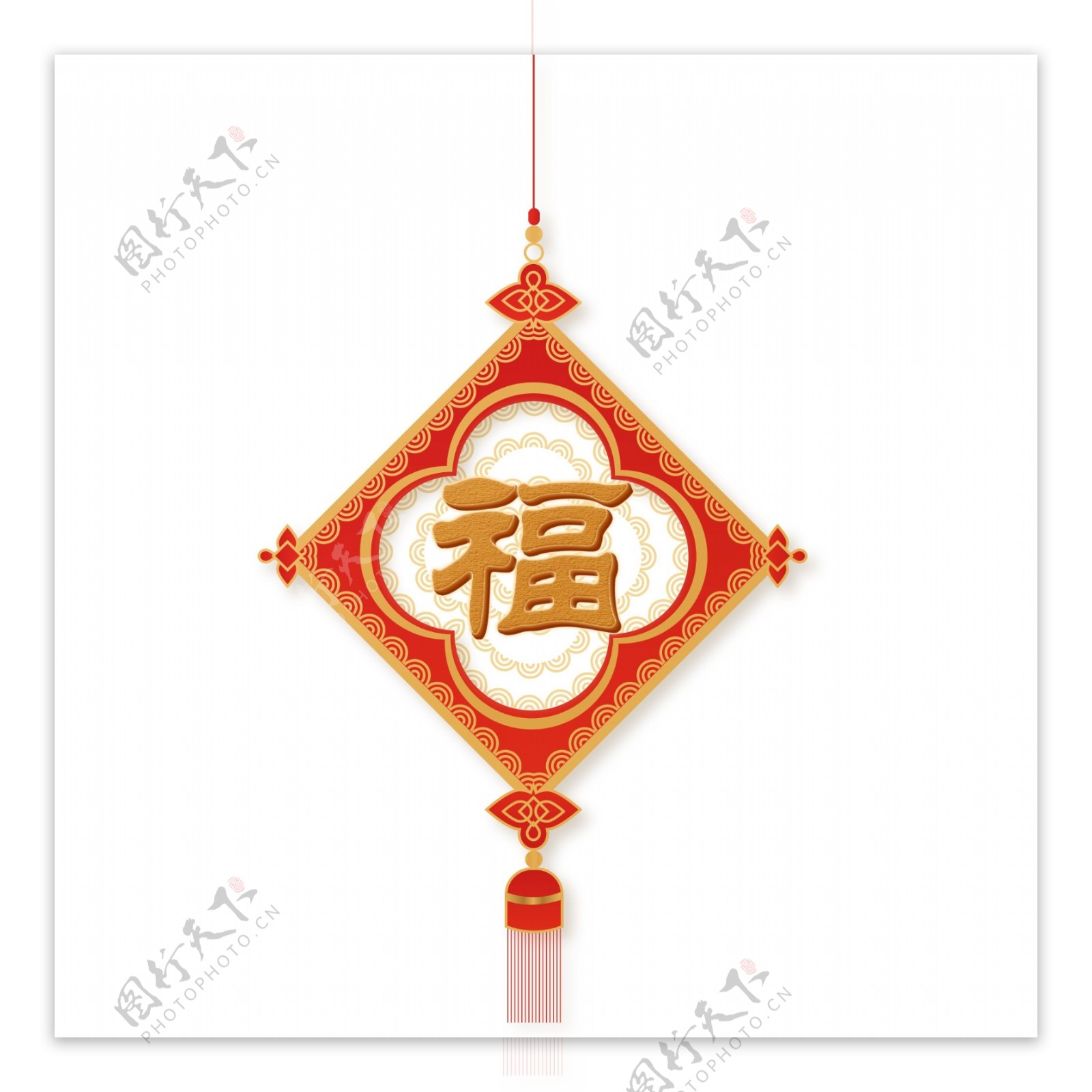 中国风福字中国结元素设计