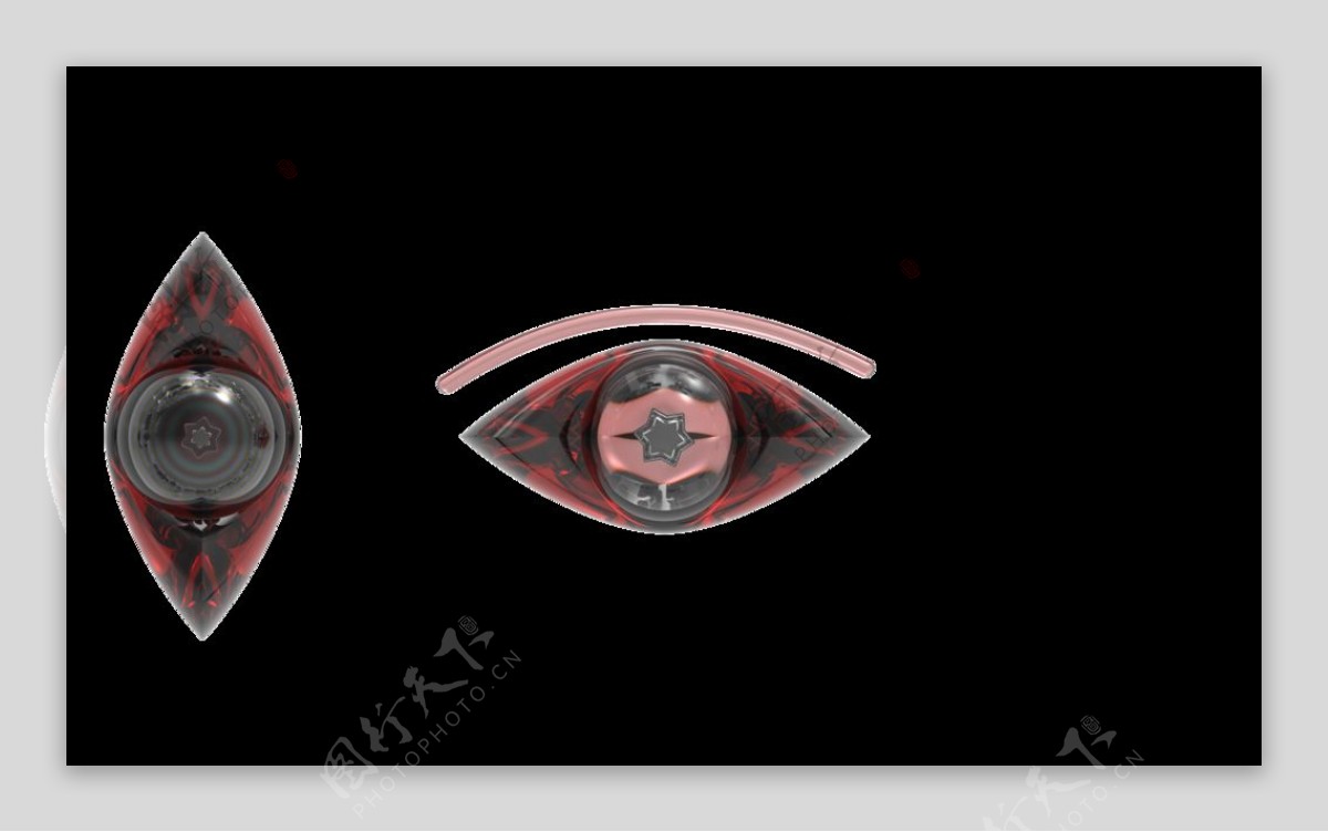 3D立体红色宝石眼睛