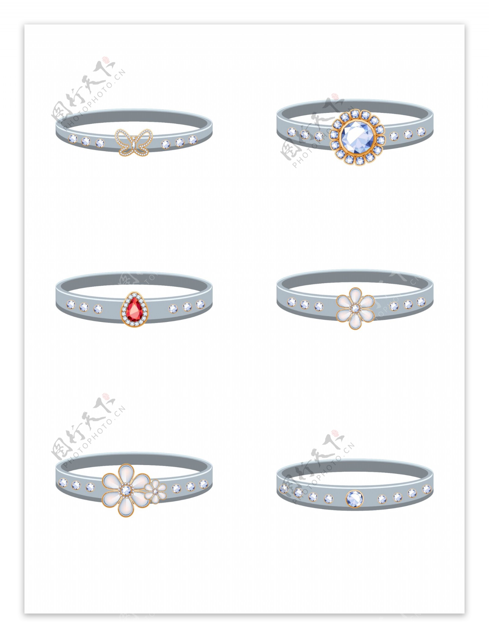矢量戒指珠宝首饰装饰设计元素