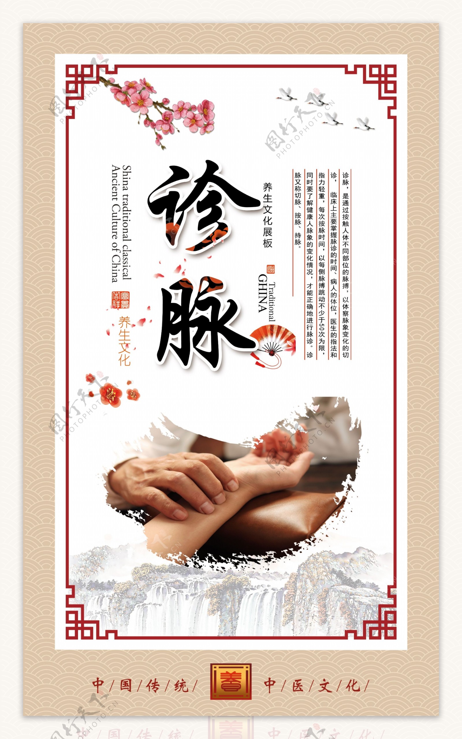 中国风中医文化成套展板设计