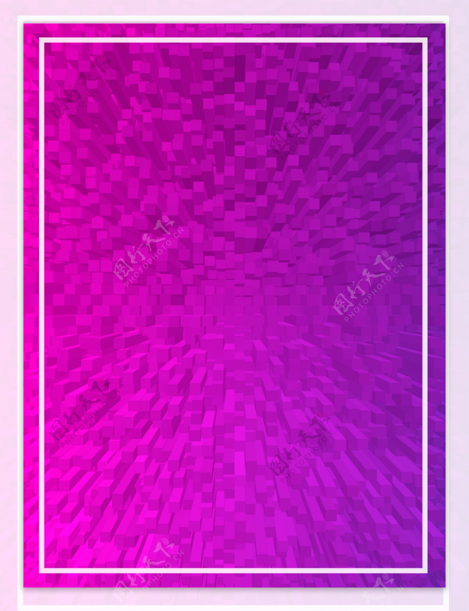 紫色渐变色边框立体图形背景