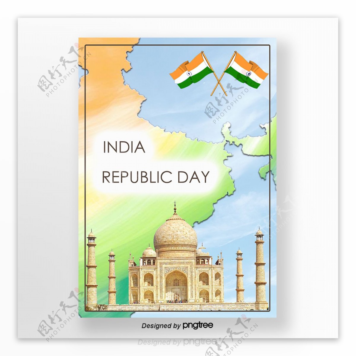 印度日本共和国新鲜和简单的国旗元素海报基地图模板