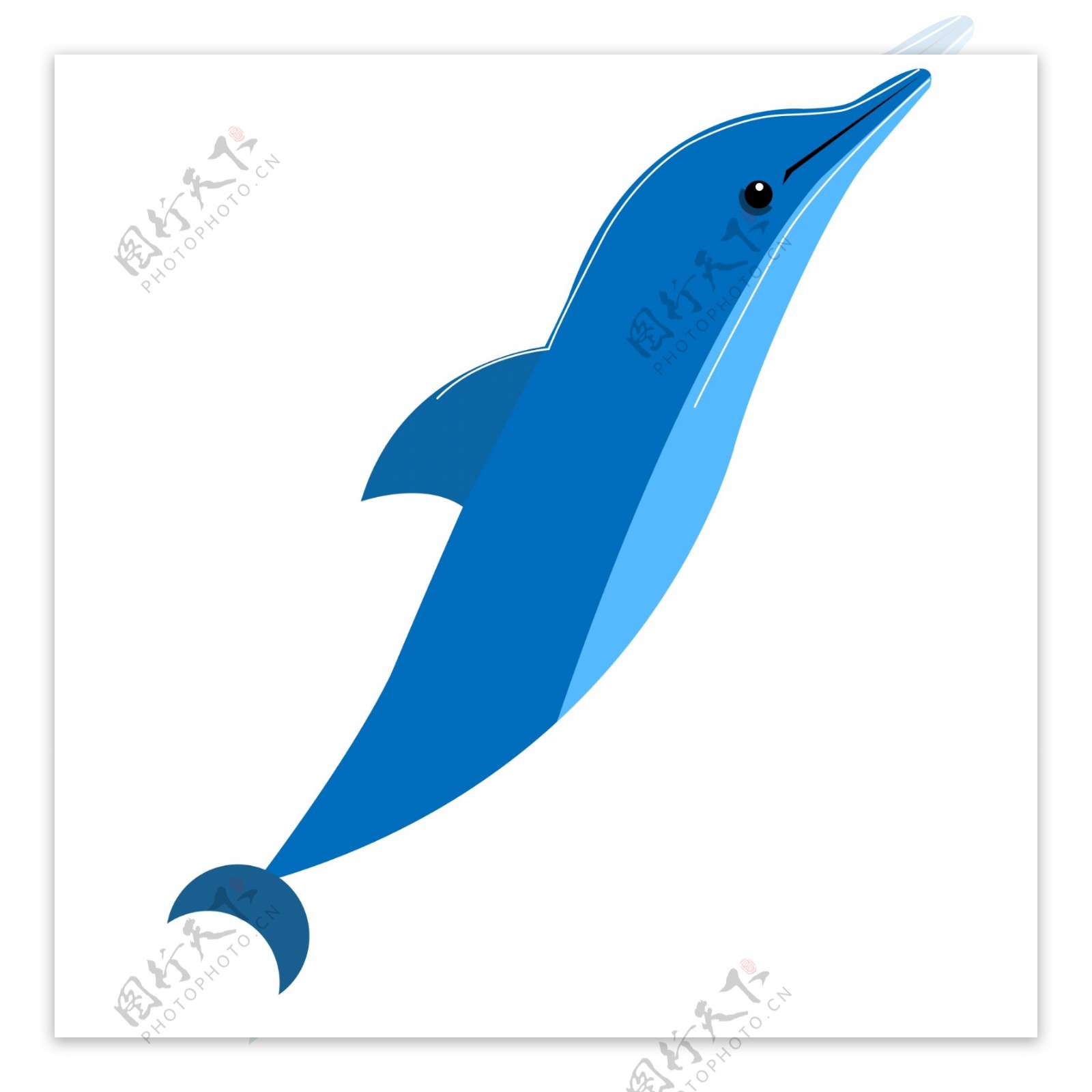 卡通手绘一头蓝鲸设计元素
