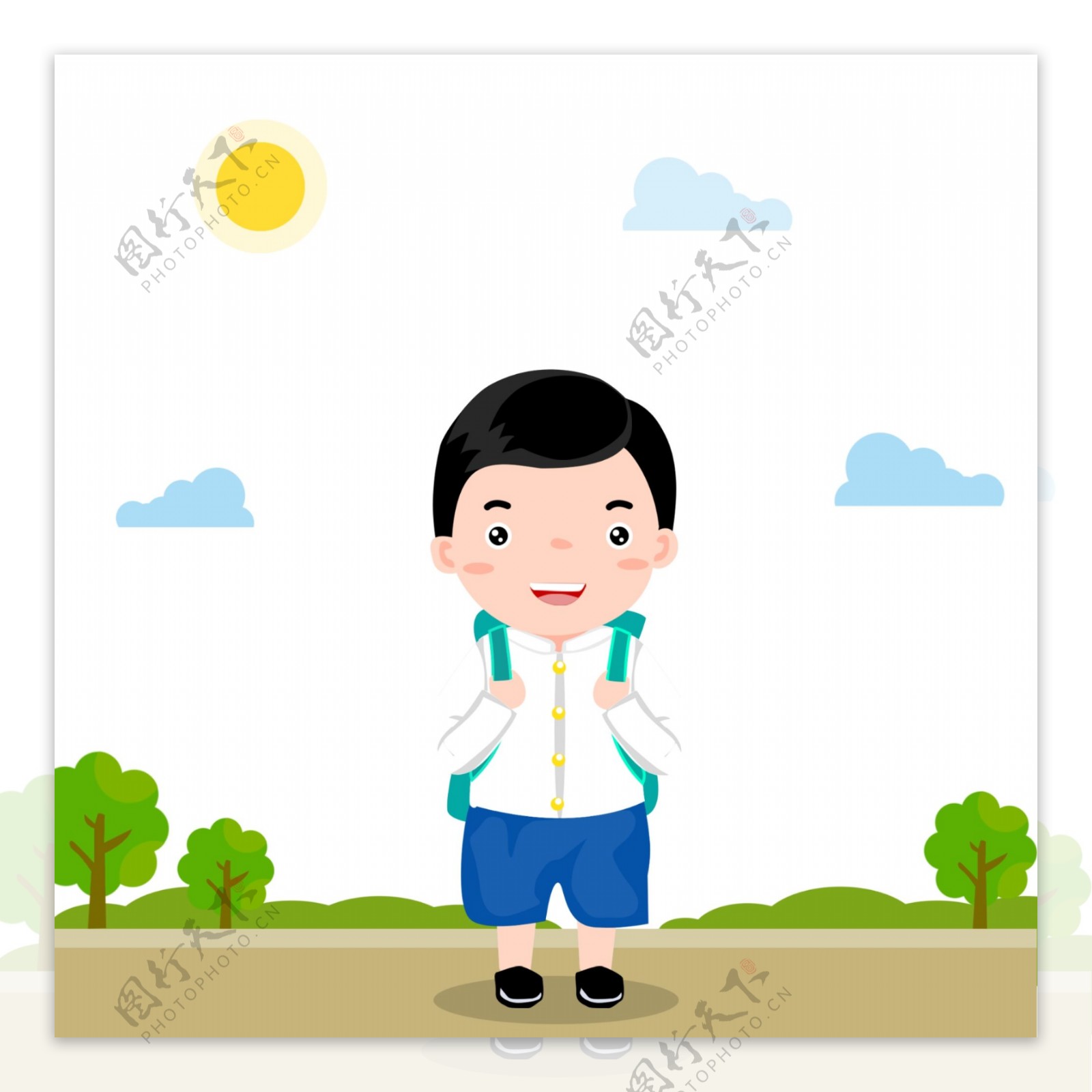 儿童学生泰国衬衫长脚