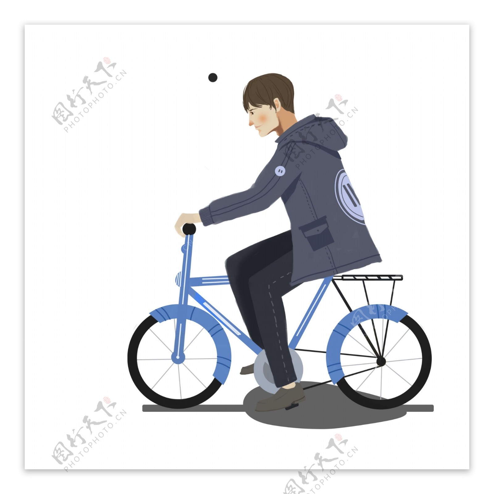 卡通双人骑自行车素材免费下载 - 觅知网