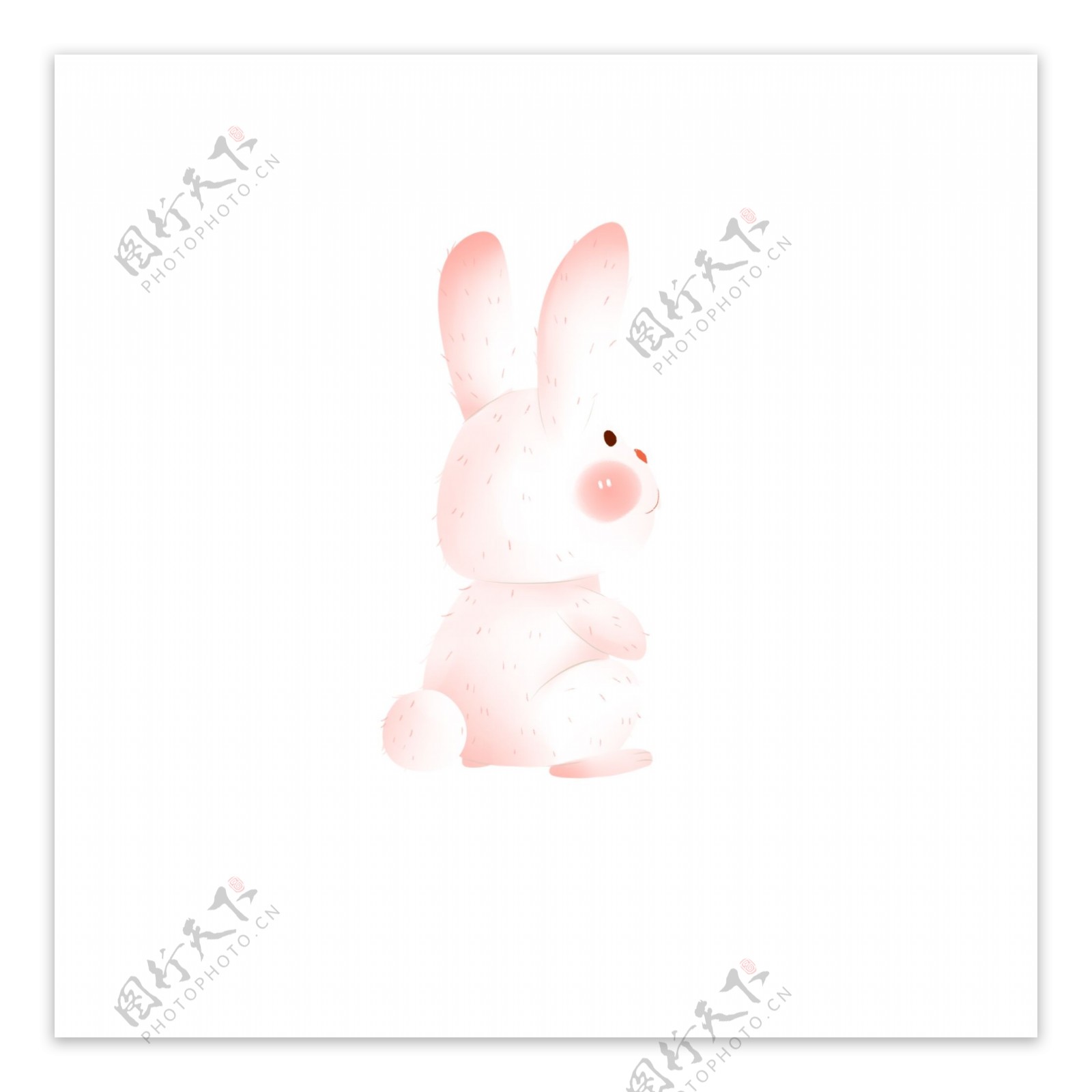 粉色卡通一只小兔子设计