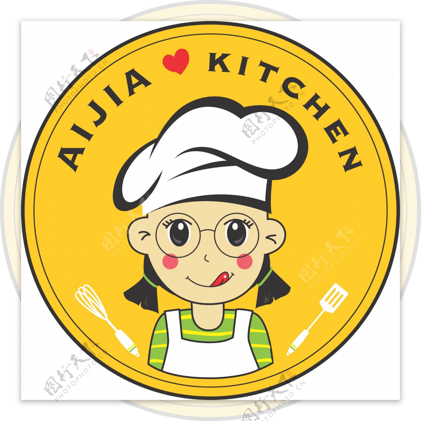 圆形小厨师logo爱家厨房