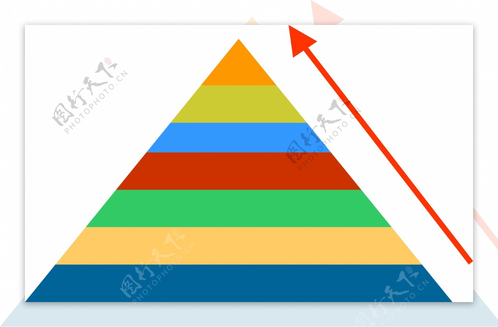 商务矢量彩色上升金字塔
