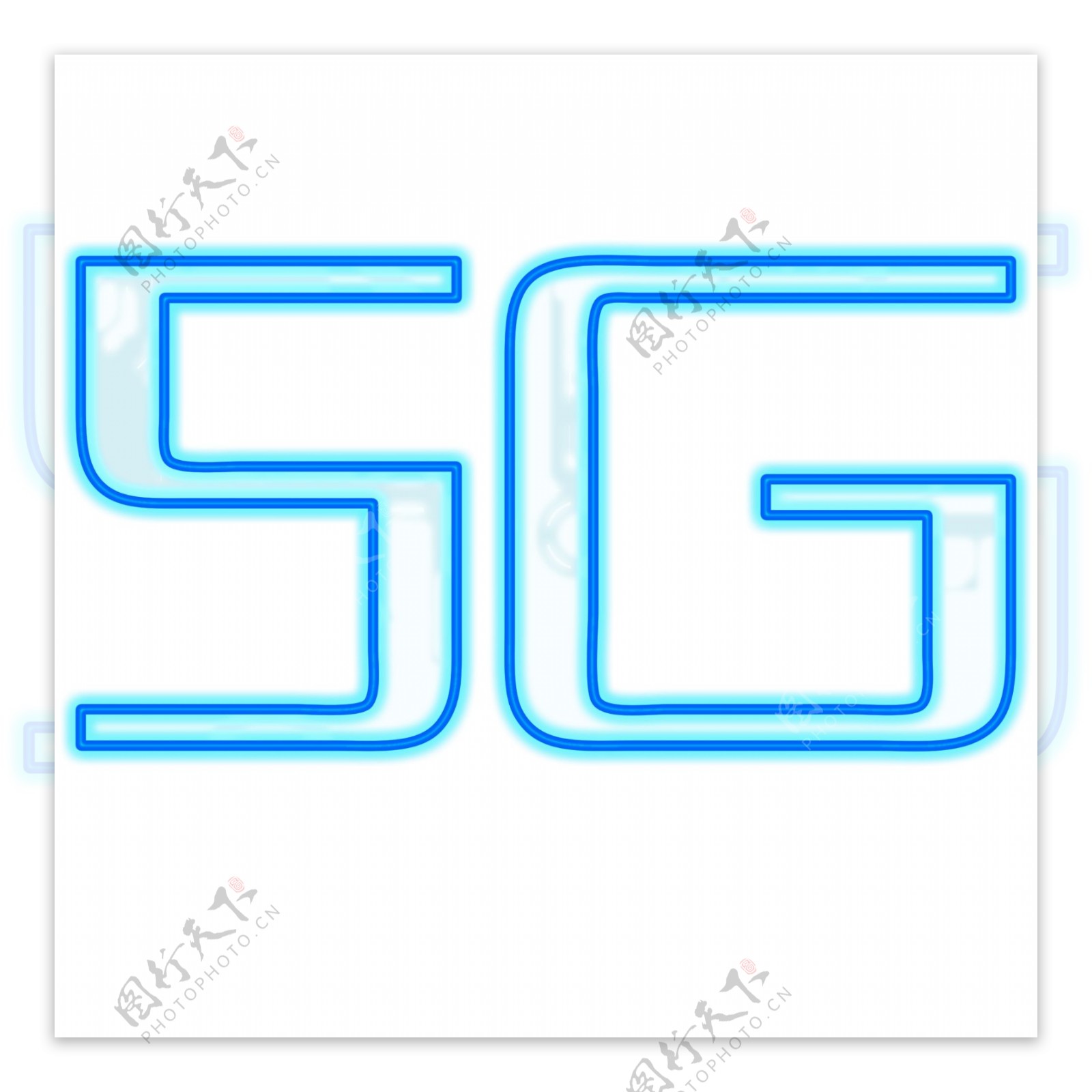 科技感简约蓝色5G时代霓虹灯管