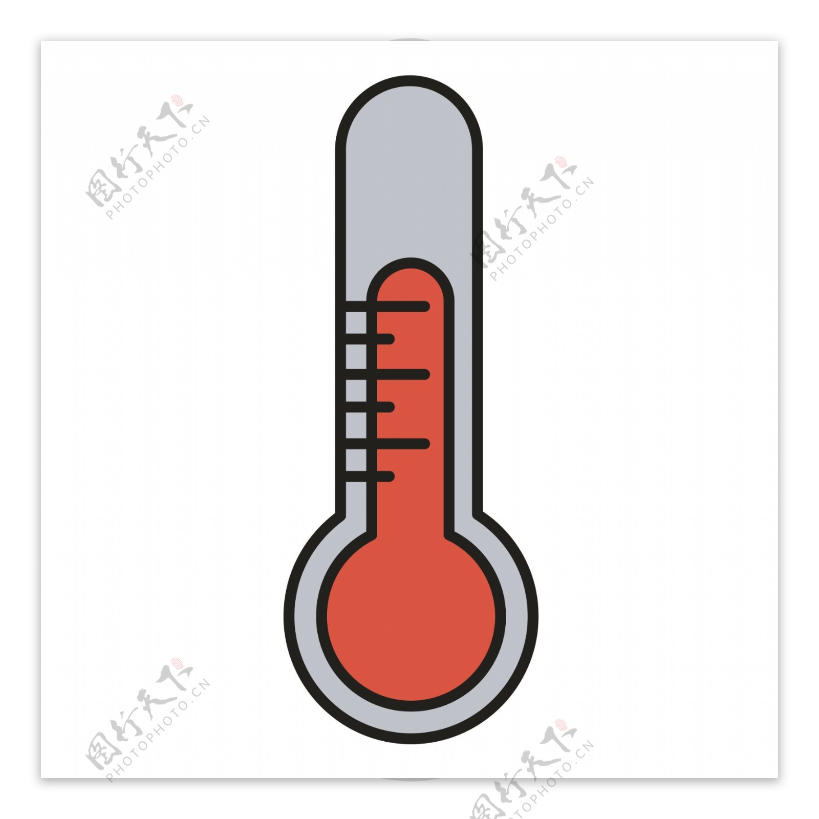 一个显示高温的温度计