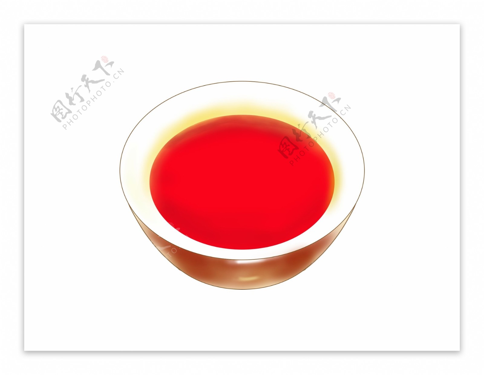 手绘中国风红茶图