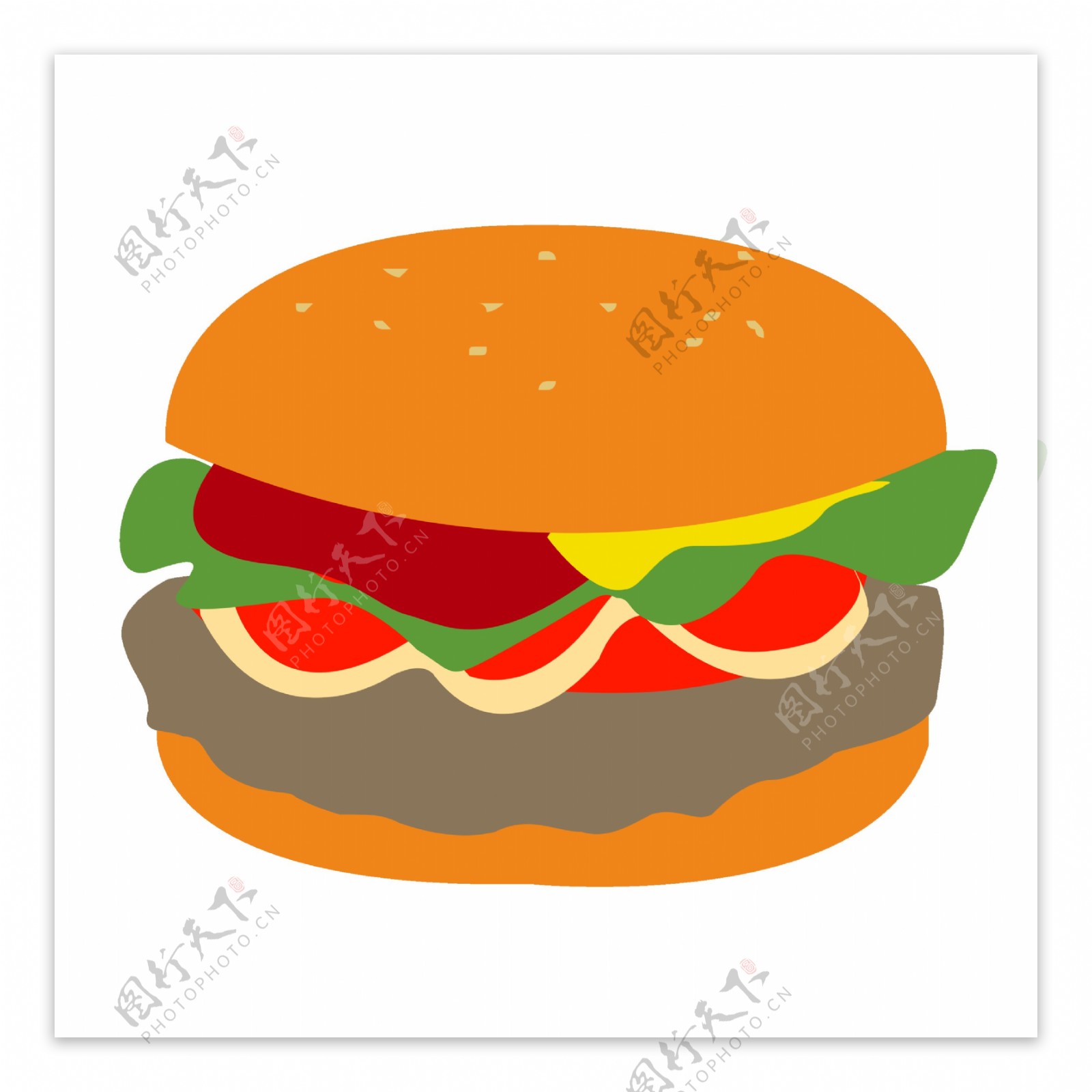 卡通的汉堡矢量免抠图
