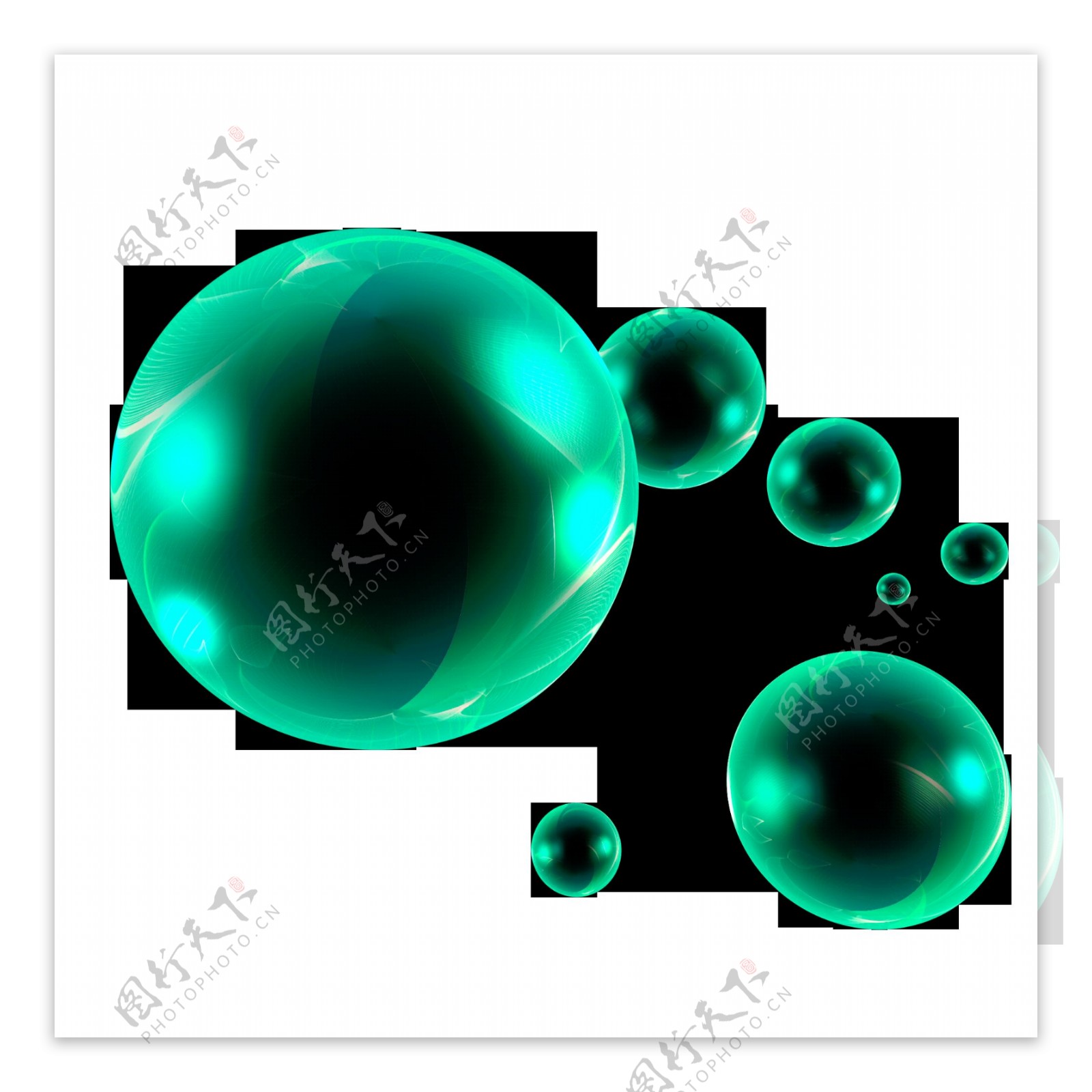 绿色圆形泡泡png