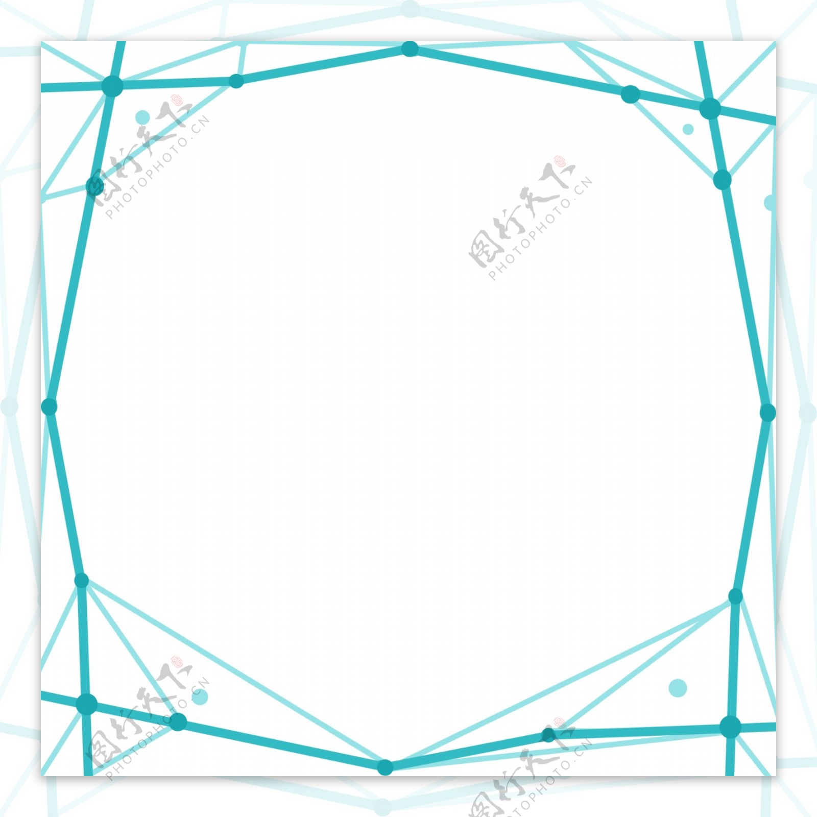 几何网手绘简约文艺清新边框透明底png图
