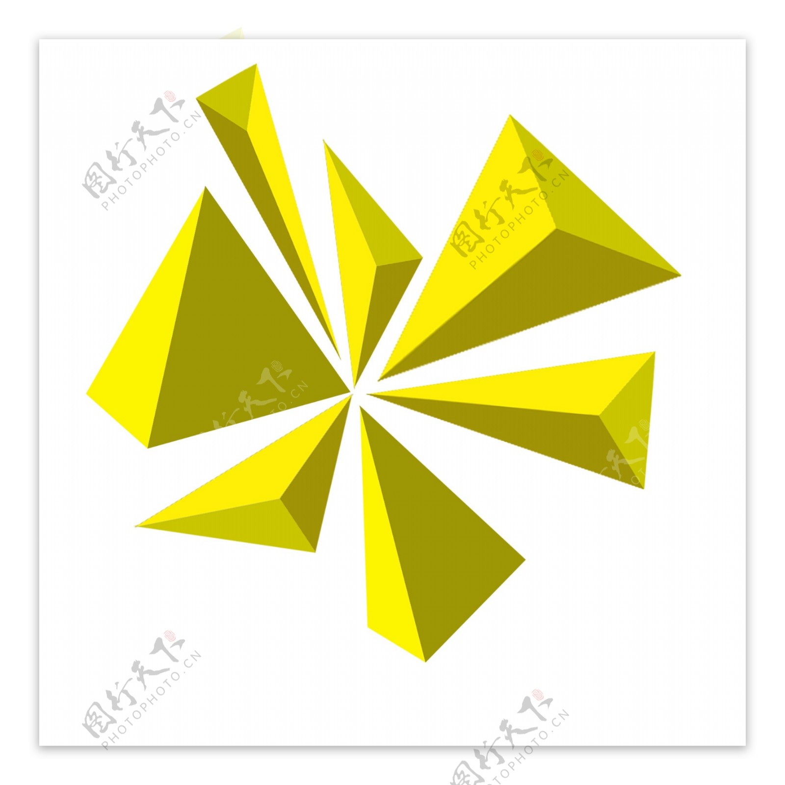 黄色的三角形插画