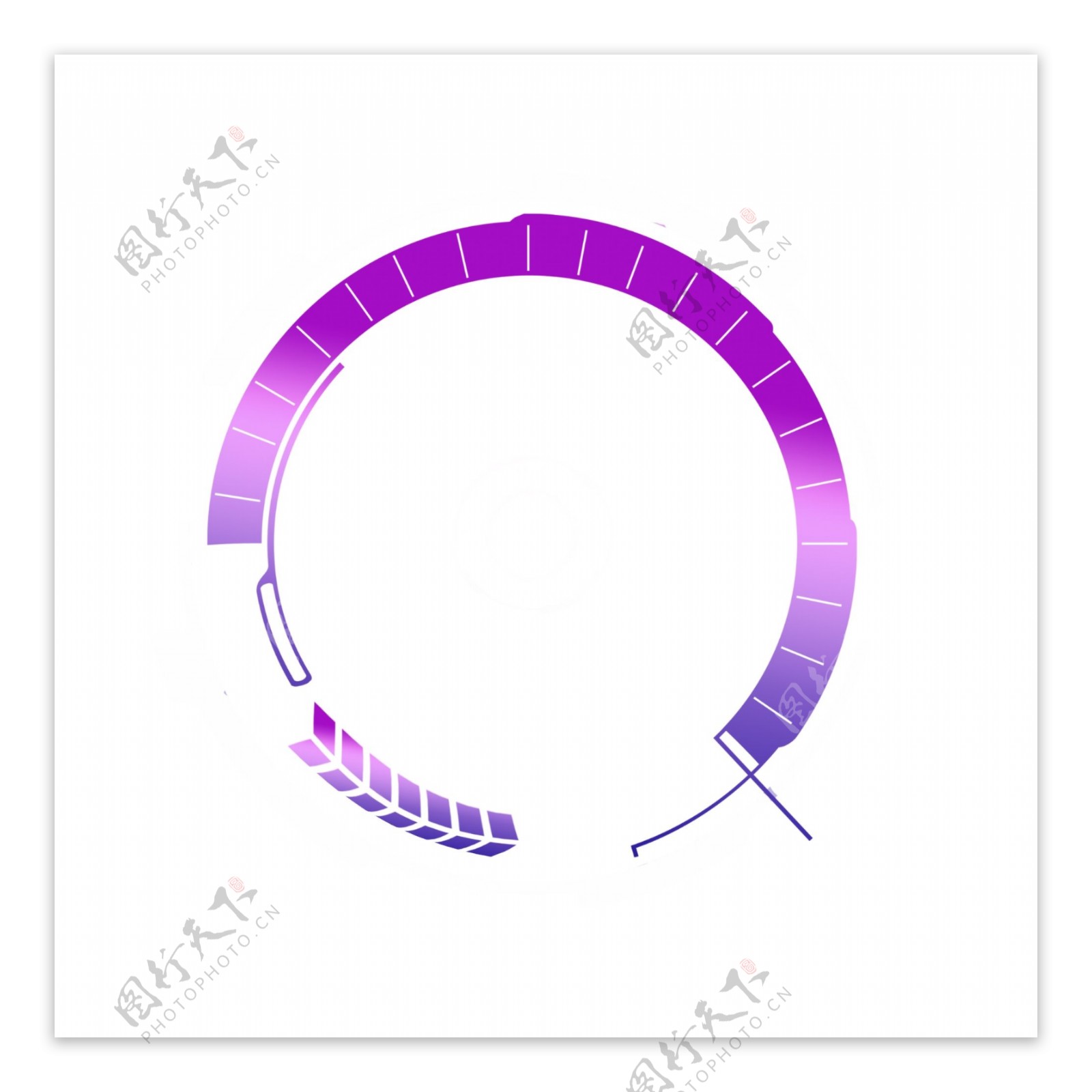 创意紫色圆形边框元素