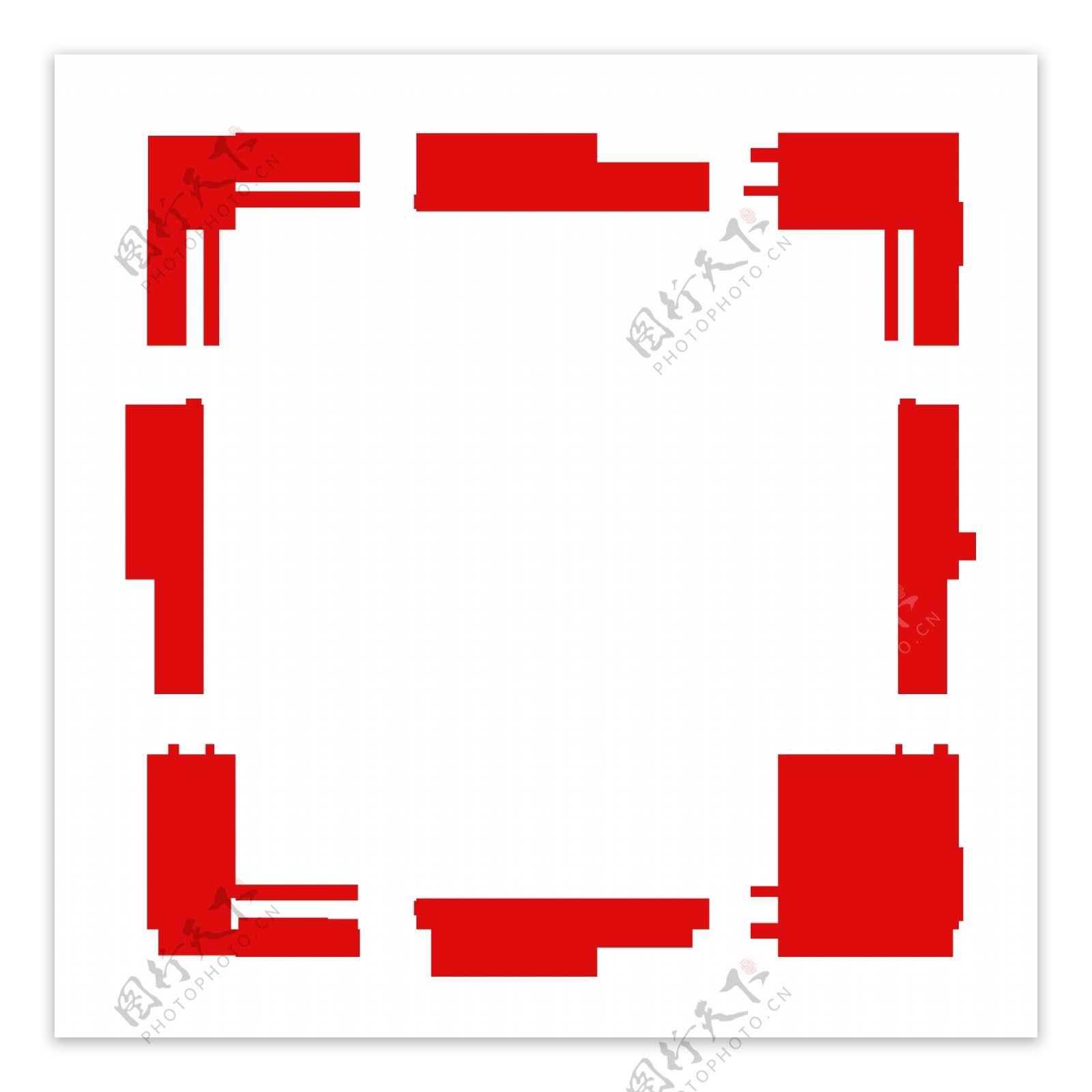 红色喜庆创意方形边框元素