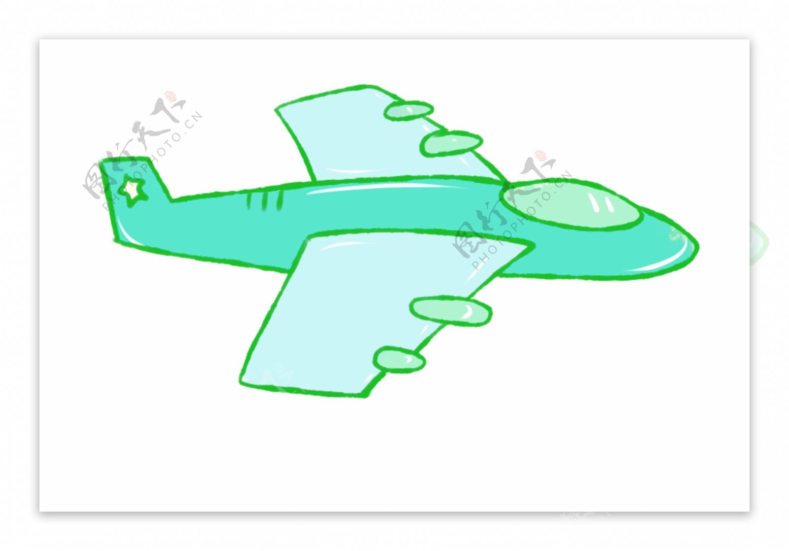 手绘儿童节玩具飞机