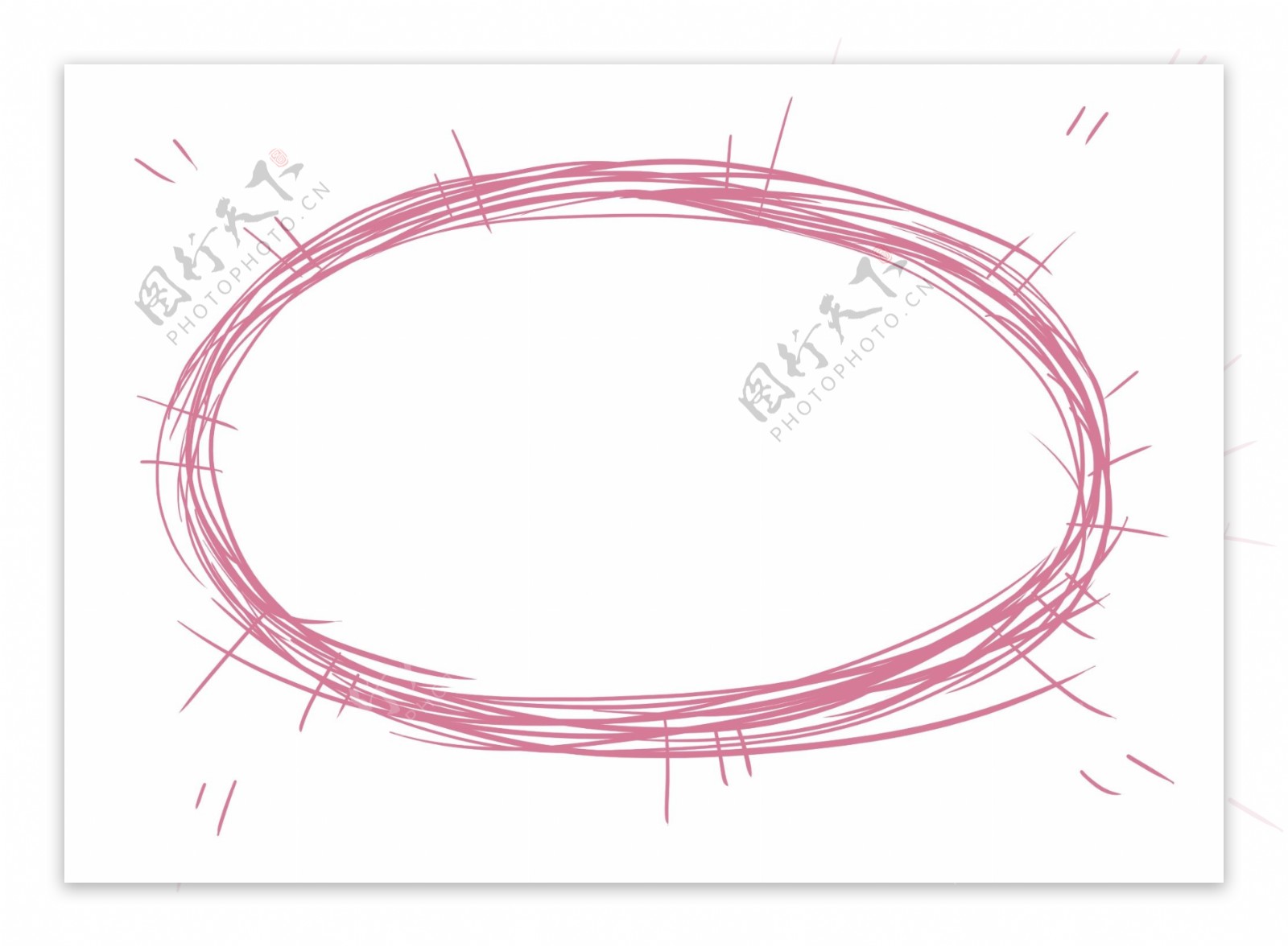 粉色椭圆形手绘简约标题框