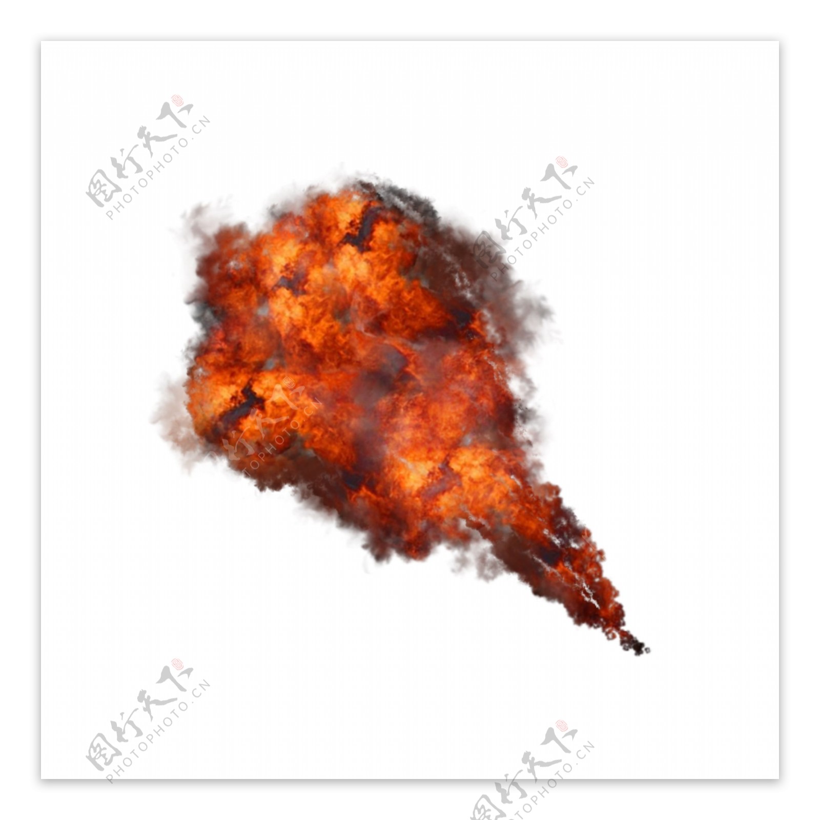 红色写实爆炸火焰特效元素