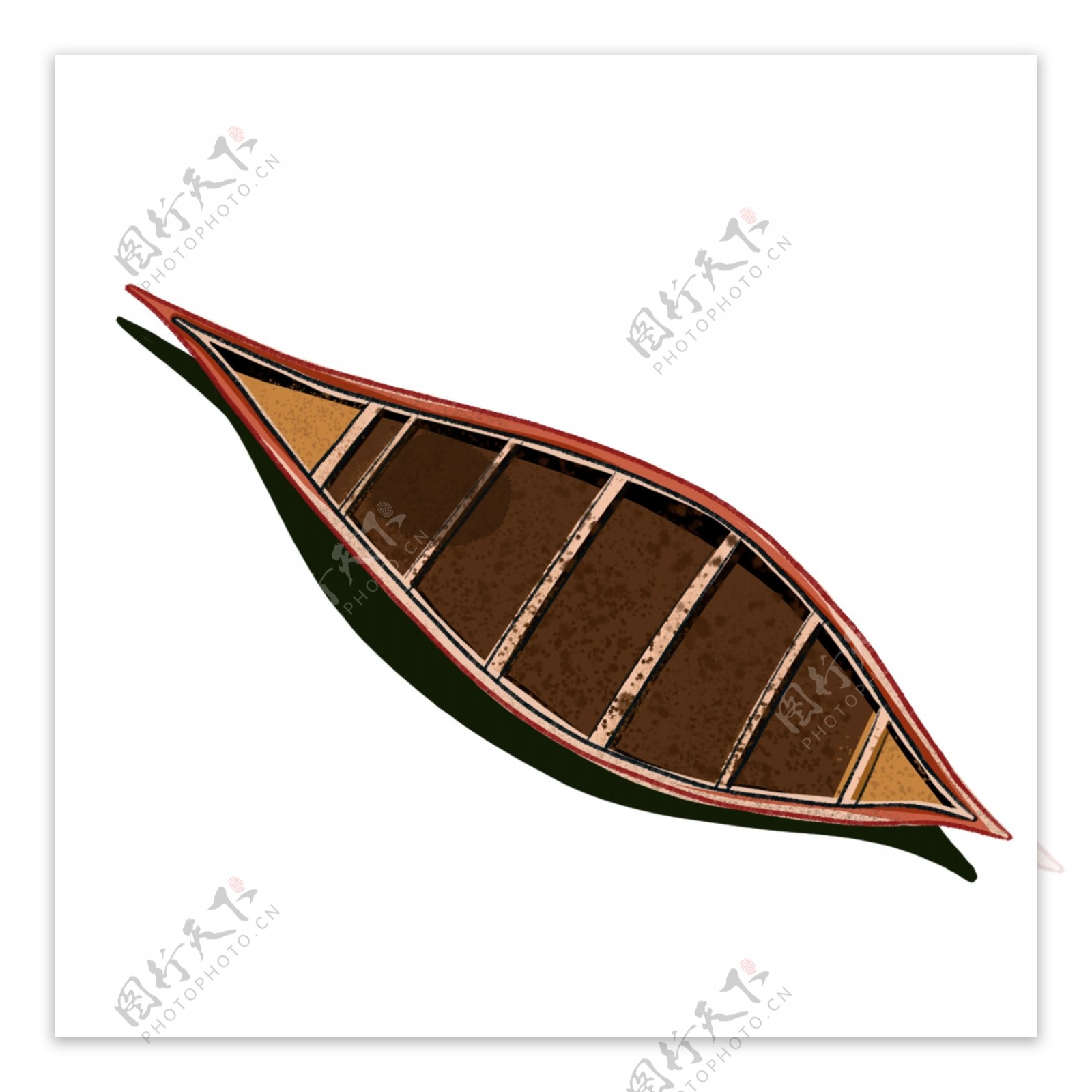 古代插画船只装饰图案